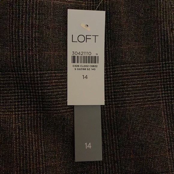 LOFT Plaid Slim Pants Sz 14 $89.50 NWT! - Picture 9 of 9